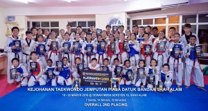 Kejohanan Taekwondo Jemputan Piala Datuk Bandar Shah Alam, 18 - 20 March 2016 with 7 golds, 14 silvers and 23 bronzes.