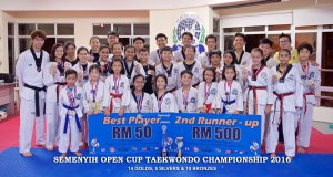 Semenyih Open Cup Taekwondo Championship 2016, 26 - 27 February with 14 golds, 6 silvers & 9 bronzes.